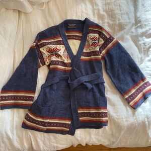 Vintage Knit Wrap Sweater